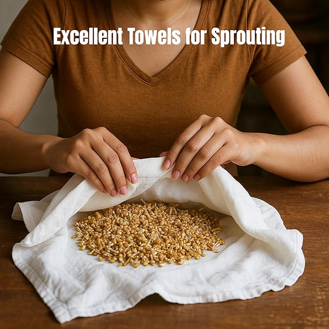 Flour Sack Towels | Tea Towel for Crafts| Kitchen Dish Cotton Blank Towel for Embroidery| Baking Bread Proofing Linen Cover| Super Absorbent Quick Dry| 6 Pack 28"x28" White