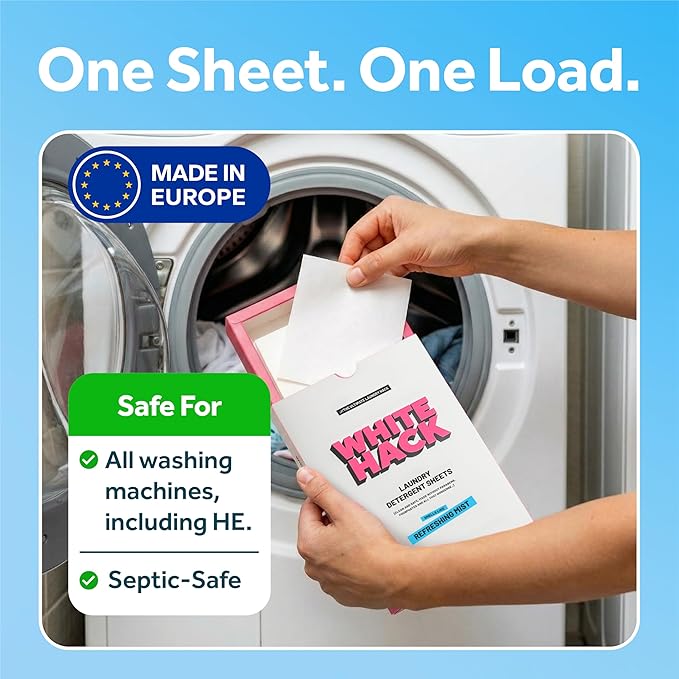Fragrance Free Laundry Detergent Sheets | Clothes Detergent Laundry Soap Sheets for Travel - Mess-Free, Ultra Concentrated, Recyclable Packaging, Stain Fighting | Unscented, 120 Count