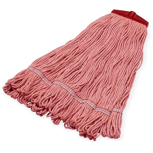 Carlisle FoodService Products Mop Head with ACME Threaded Connection, Color Coded Synthetic Blend, Red