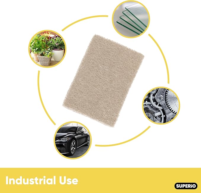 Natural Scouring Pad Non-Scratch Sisal Plant Based Scrubber Cleaning Scrub Pads, Eco-Friendly Reusable Kitchen Scrubbing Pad Pack of 6, by Superio