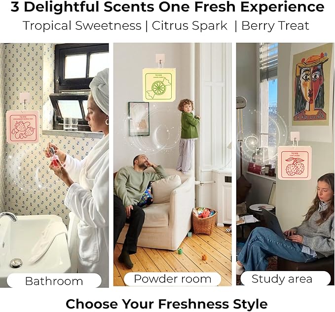 Room Deodorizer Gel Odor Eliminator For Home - Variety Pack Of 3 - Lemon Candy|Strawberry Shortcake|Lychee Bliss - Non Plug In Strong Scent Bathroom Air Freshener Odor Absorber Closet Deodorizer