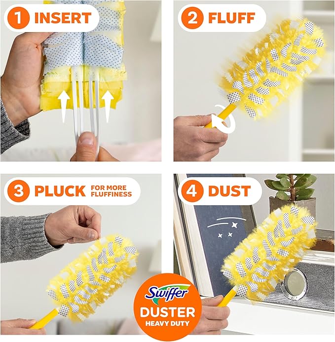 Swiffer Dusters Heavy Duty Multi-Surface Duster Refills for Cleaning, Lavender, 11 Count (Pack of 3)