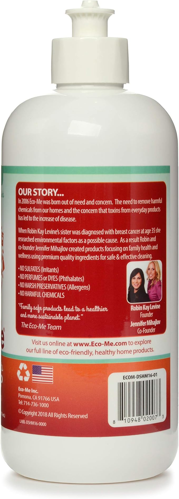 EcoMe Dish Soap Liquid, Herbal Mint, 16 oz
