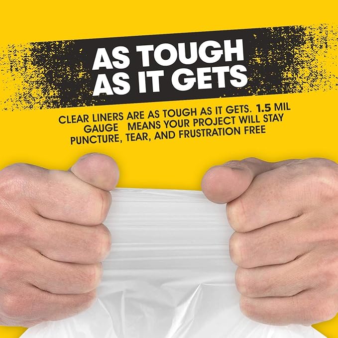 Aluf Plastics 55 Gallon Clear Trash Bags - (Huge 100 Pack) - 38" x 58" - 1.5 MIL (Equivalent) - Heavy Duty Industrial Liners Clear Garbage Bags for Recycling, Contractors, Storage, Outdoor
