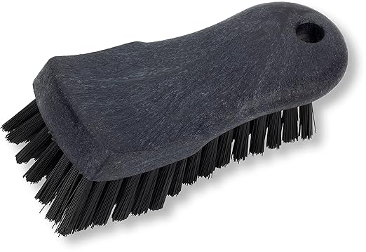 SPARTA Plastic Cutting Board Scrub Brush with Hanging Hole for Washing Cutting Boards, 6 Inches, Black