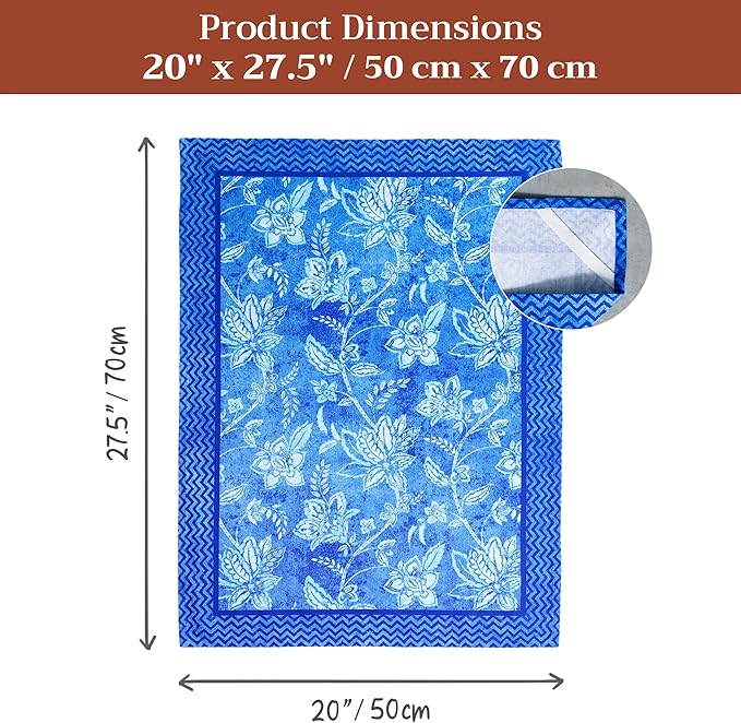 Maison d' Hermine Kitchen Towels Set of 3 100% Cotton 27.50" x 20" Reusable Cloth Tea Dish Towels Absorbent with Hanging Loop for Kitchen Farmhouse Hotel Spring Summer - Indigo Love