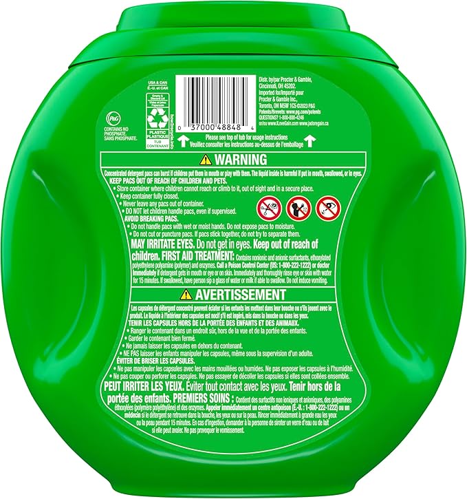 Gain Flings Liquid Washing Detergent Pacs with Odor Defense + Color Guard, Moonlight Breeze Scent, 4-In-1 Liquid Laundry Detergent Pods, Clean & Fresh, 60 Count (Packaging May Vary)