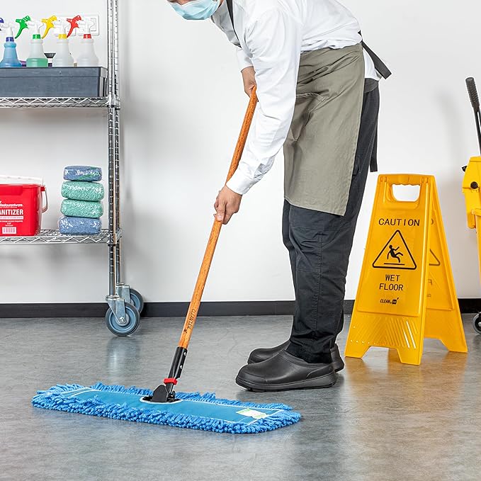 Restaurantware-HANDLE ONLY: Clean Tek Professional 63.98 Inch Dry Mop Handle, 1 Durable Mop Stick - Head And Frame Sold Separately, Ergonomic Grip, Wood, For Home Use