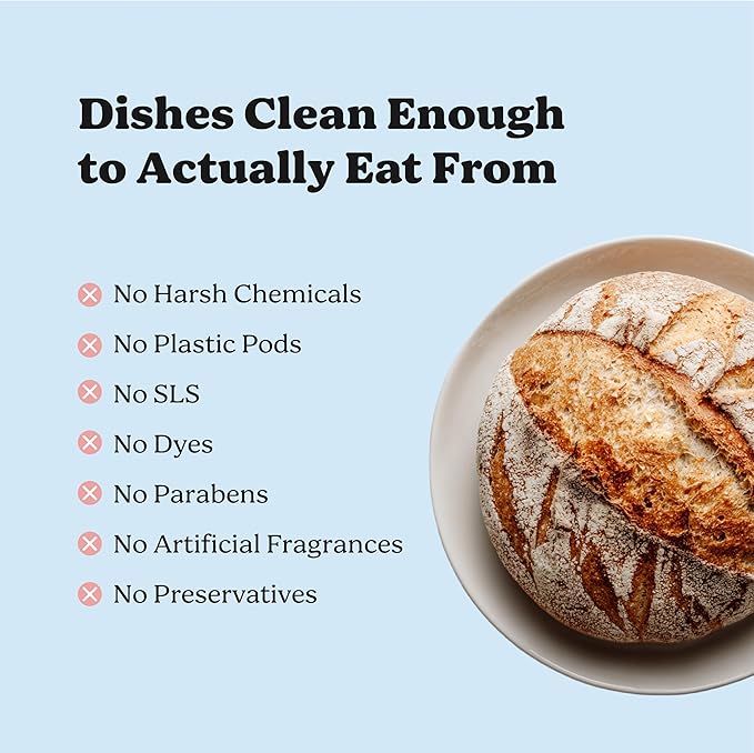 Pronounce Dishwasher Detergent - Cleaner Ingredients, Fragrance Free - Ultra Concentrated Dish Soap, Cuts Grease and Grime, Dishwasher Pods Alternative (Residue-Free). (.86 lb, Unscented)
