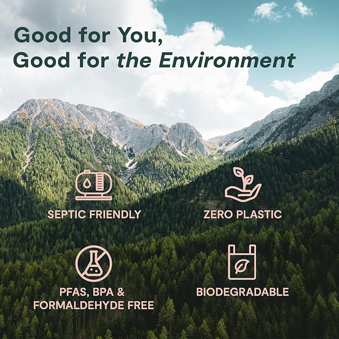 ecoHiny Premium & Soft Bamboo Toilet Paper | PFAS Free | 6 Mega Rolls, 3 ply & 350 Sheets | Non Toxic, FSC Certified, Septic Safe, BPA Free | Tree Free Toilet Tissue | Plastic Free Packaging