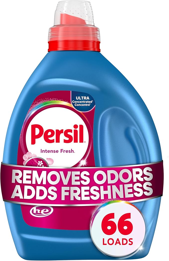 Persil Intense Fresh Everyday Clean Laundry Detergent Liquid, 50 Fl Oz, 66 Loads, Ultra Concentrated Laundry Soap, Deep Cleaning & Lasting Freshness, All Water Temperatures, HE Safe