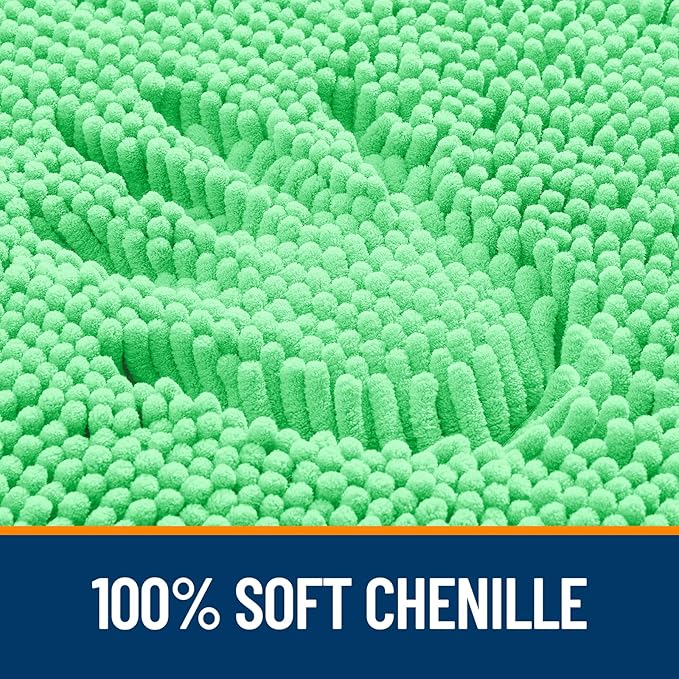 OLANLY Bathroom Runner Rugs 70x24, Soft Absorbent Chenille Bath Rugs, Rubber Backing Quick Dry, Machine Washable Long Bath Mats for Bathroom Floor, Tub and Shower, Home Decor Accessories, Mint Green