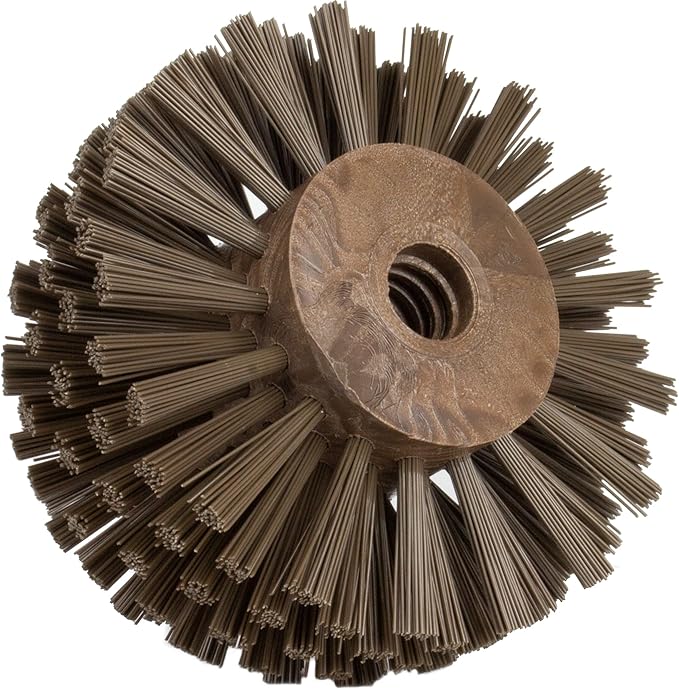 SPARTA Industrial Tank Brush Head Pipe Brush Head, Drain Brush with 3/4" Thread Hole (Handle Not Included) for Commercial Use, Plastic, 5 x 3.9 Inches, Brown (Pack of 2)