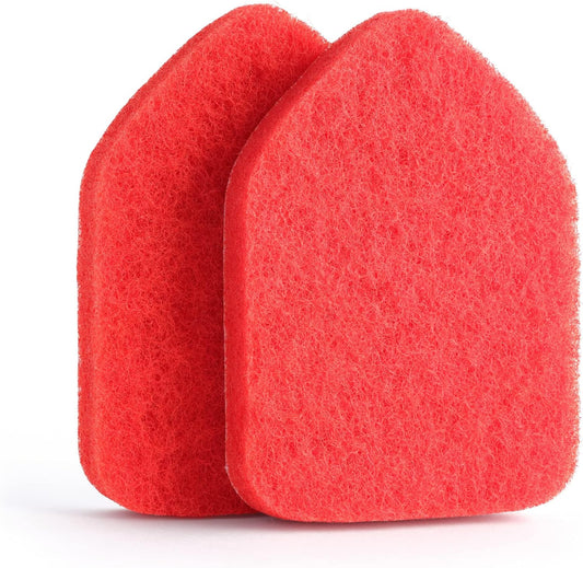 Replacement Scrubber Refill for Moku Home Extendable Tub Tile Shower Brush for Cleaning Non-Scratch (2X Scrubber Sponge Red)