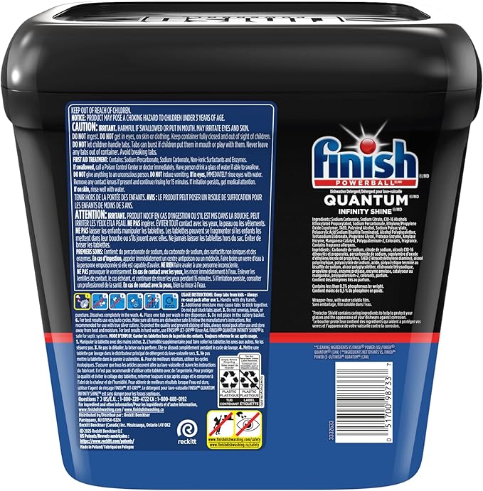 Finish Quantum Dishwasher Pods, No Pre-Rinse Dishwasher Detergent Soap Removes 24HR Dried-On Stain and Grease, Leaving a Virtually Spotless Shine, Unscented, 70 Count