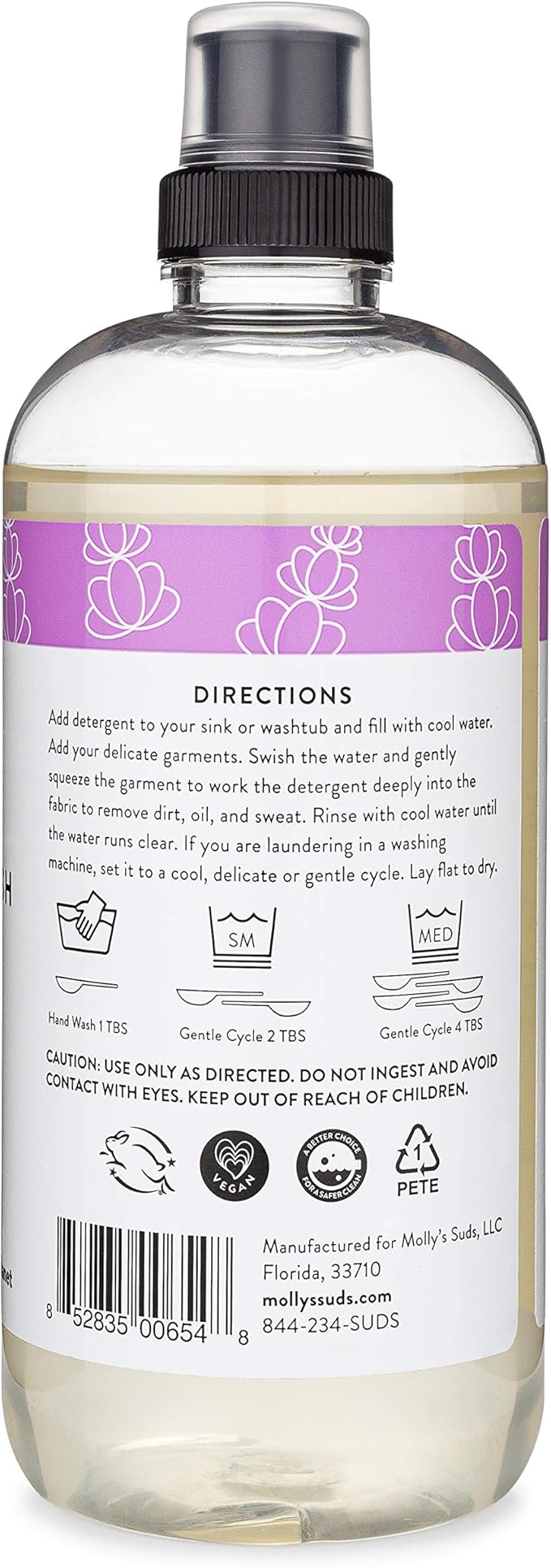 Molly's Suds Delicate Wash Liquid Laundry Soap | Clean, Simple Ingredients | Gently Removes Stains and Deodorizes | Lavender Scented, 16 fl oz