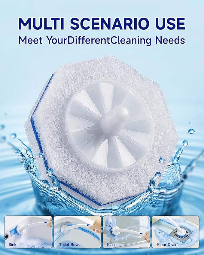 50 Count Toilet Wand Refills for Clorox, 5X Cleaning Power Toilet Bowl Wand Refills & High-Density Disposable Toilet Brush Scrubber - No Falling Apart, Instant Foam for Bathroom Cleaning