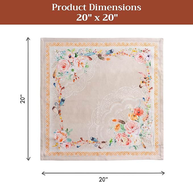 Maison d' Hermine 100% Cotton Cloth Napkins Set of 4 Everyday Reusable Square Napkins Cloth Washable Dinner Party Wedding Restaurant Hotel Kitchen Spring Summer (Ibiza - Beige, 20" x 20")