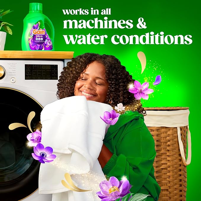 Gain Plus Liquid Laundry Detergent, Cleaner, Fresher, Now with Oxi, Moonlight Breeze Scent, 99 fl oz, 75 Loads