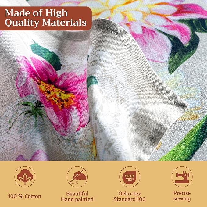 Maison d' Hermine 100% Cotton Cloth Napkins Set of 4 Everyday Reusable Square Napkins Cloth Washable Dinner Party Wedding Restaurant Hotel Kitchen Spring Summer (Pivoine, 20" x 20")