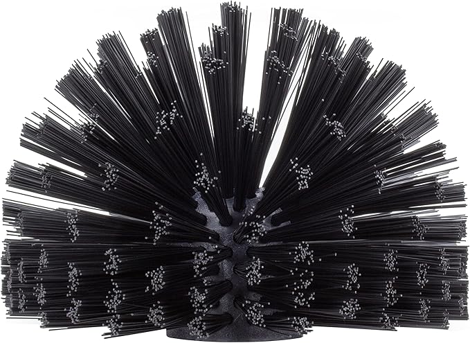 SPARTA Industrial Tank Brush Head Pipe Brush Head, Drain Brush with 3/4" Thread Hole (Handle Not Included) for Commercial Use, Plastic, 8 x 5.9 Inches, Black, (Pack of 2)