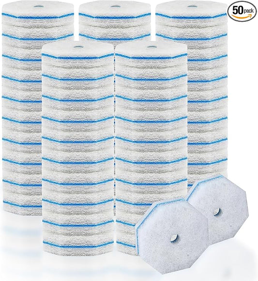 50Pcs Disposable Toilet Brush Refills, Compatible with Most Toilet Brushes for Easy Bathroom Cleaning - Disposable Bowl Cleansing Wand Heads