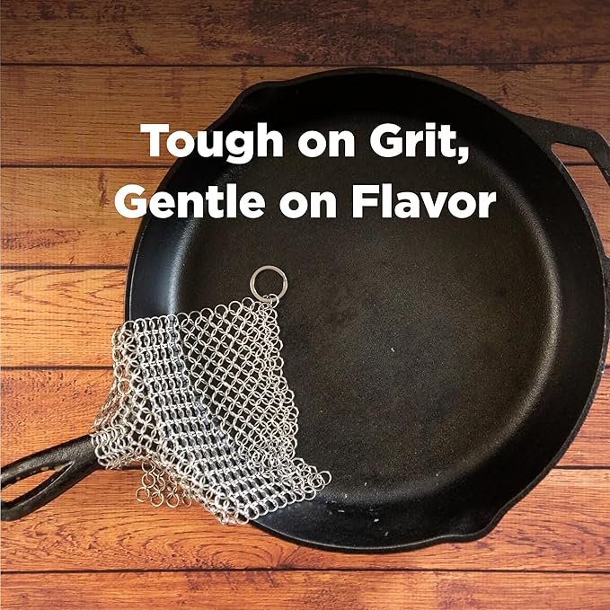 The Ringer - The Original Stainless Steel Cast Iron Cleaner, Patented XL 8x6 Inch Design