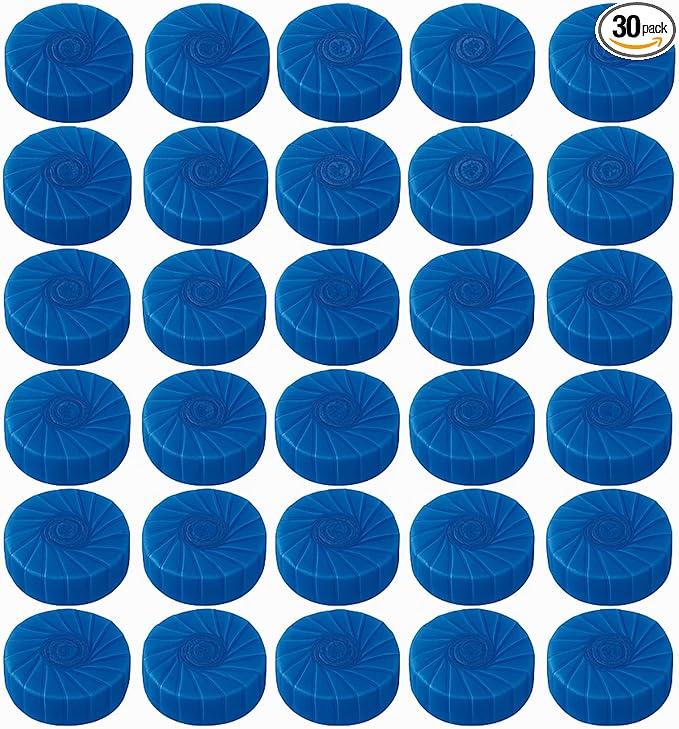 Automatic Toilet Bowl Cleaner Tablets, Long-Lasting Blue Toilet Tank Freshener, 30 Pack