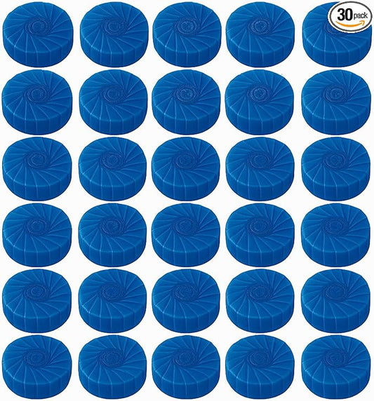 Automatic Toilet Bowl Cleaner Tablets, Long-Lasting Blue Toilet Tank Freshener, 30 Pack