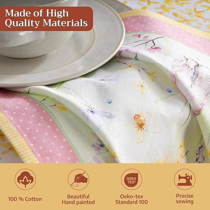 Maison d' Hermine 100% Cotton Cloth Napkins Set of 4 Everyday Reusable Square Napkins Cloth Washable Dinner Party Wedding Restaurant Hotel Kitchen Spring Summer (Easter Zest, 20" x 20")