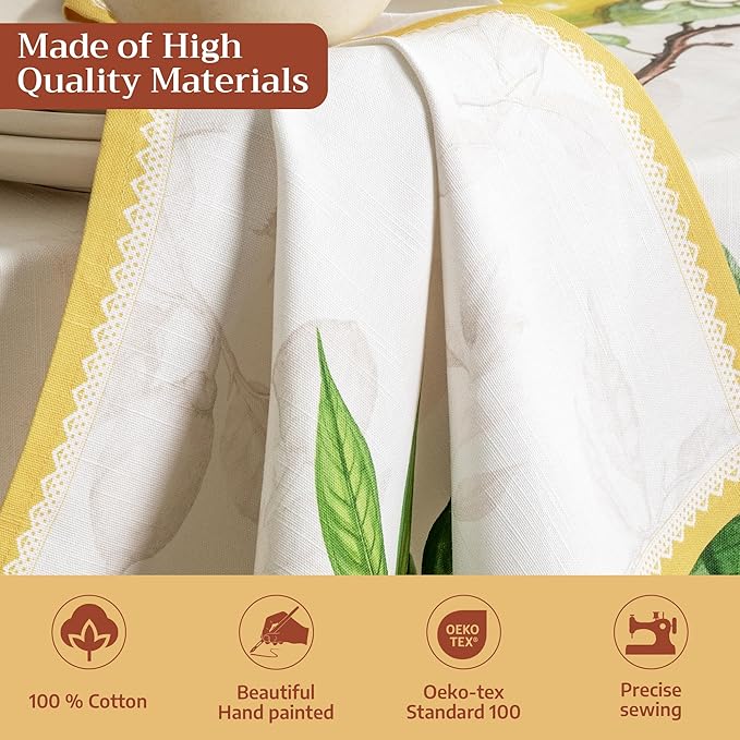 Maison d' Hermine 100% Cotton Cloth Napkins Set of 4 Everyday Reusable Square Napkins Cloth Washable Dinner Party Wedding Restaurant Hotel Kitchen Spring Summer (Limoncello, 20" x 20")