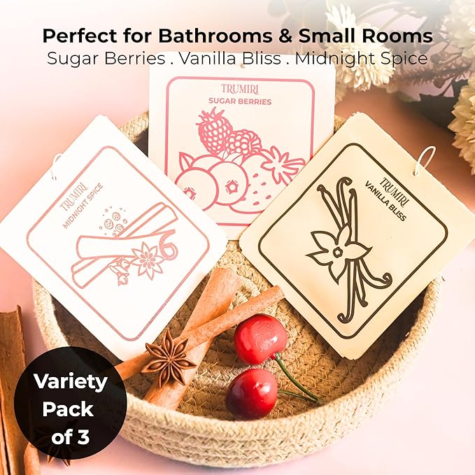 Room Deodorizer Gel Odor Eliminator For Home - Variety Pack Of 3 - Sugar Berries|Midnight Spice|Vanilla Bliss - Non Plug In Strong Scent Bathroom Air Freshener Odor Absorber Closet Deodorizer