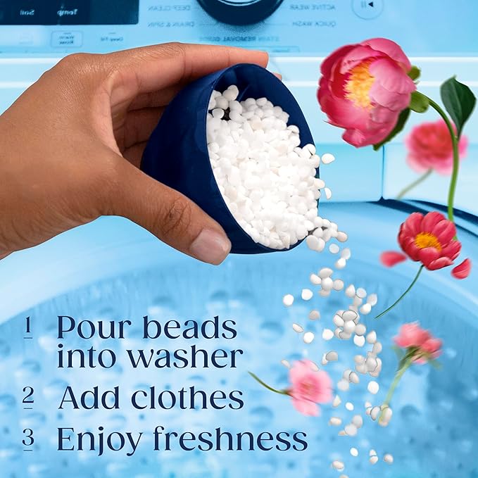 Downy Boutique Botanicals In Wash Laundry Scent Booster Beads, PEONIA Scent, 21.1 oz, Boutique Fragrances inspired by the Artistry of Nature
