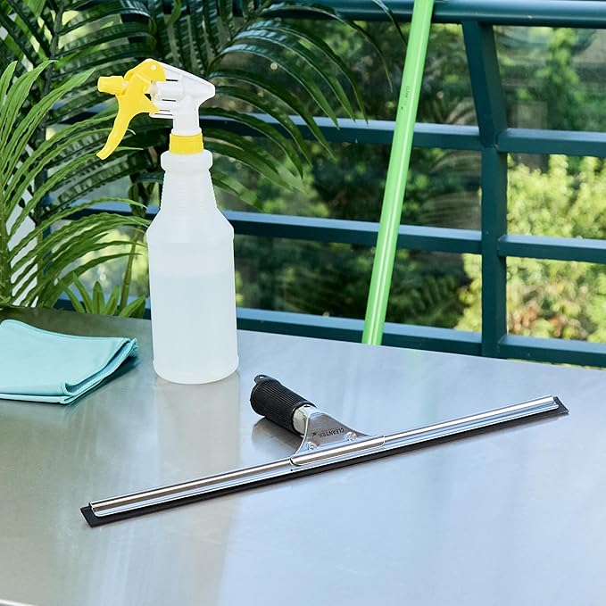 Restaurantware-Clean Tek Professional 17.72 Inch Window Squeegee, 1 Cleaning Squeegee with Rubber Blade - No-Slip Handle, Clean Mirror Or Car Windshield, Stainless Steel Wiper for Glass Door