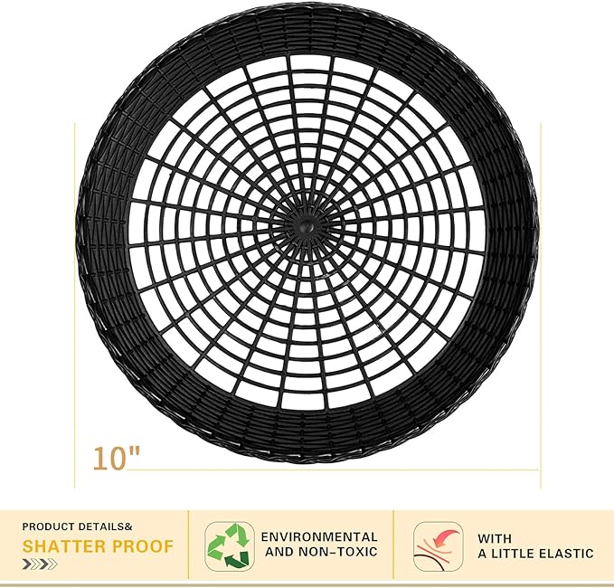EBIGIC Paper Plate Holders, 9/10 Inch paper plate holders reusable Black Plastic Heavy Duty supports for Picnic Party Dinner 4 Packs