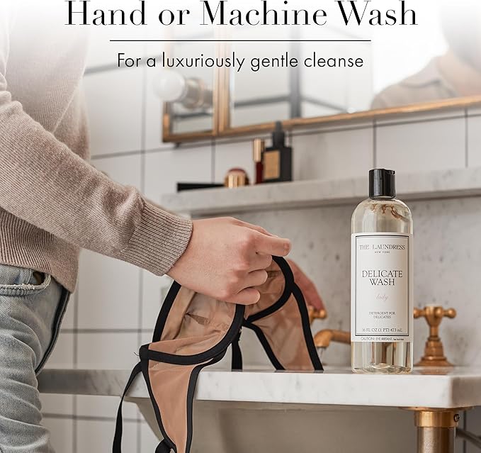 The Laundress Delicate Wash Luxury Liquid Laundry Detergent, 31 Loads, Concentrated Washing Detergent, Lady Scent, Enzyme-Free Hand or Machine Wash Laundry Soap for Silk, Lingerie & More