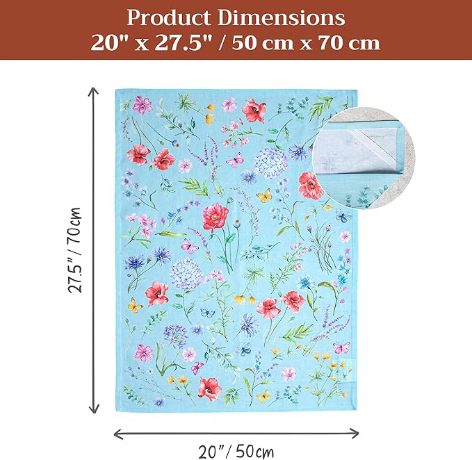 Maison d' Hermine Kitchen Towels Set of 3 100% Cotton 27.50" x 20" Reusable Cloth Tea Dish Towels Absorbent with Hanging Loop for Kitchen Farmhouse Hotel Spring Summer - Just Floral
