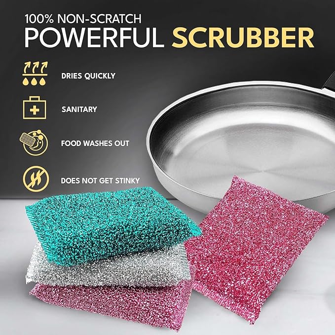 Antimicrobial Sponges Assorted Colors (Colors May Vary) Pack of (24)
