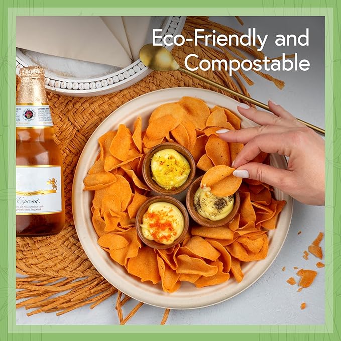 Paper Bamboo Plates Disposable (1000-Pack, 10-inch) | Sturdy & Microwave Safe | Compostable Paper Plates Disposable Heavy Duty | PFAS Free, Biodegradable | FSC Certified Alternative to Plastic