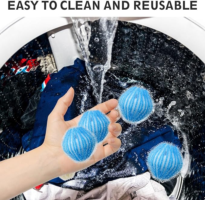 Pet Hair Remover Laundry, Microfiber Washing Machine Balls 12 Pieces, Reusable Lint Catcher Tool for Dogs and Cats