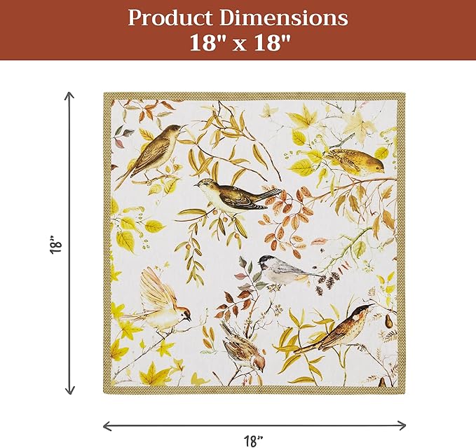 Maison d' Hermine 100% Cotton Cloth Napkins Set of 4 Everyday Reusable Square Napkins Cloth Washable Dinner Party Wedding Restaurant Hotel Kitchen Spring Summer (Verdier, 18" x 18")