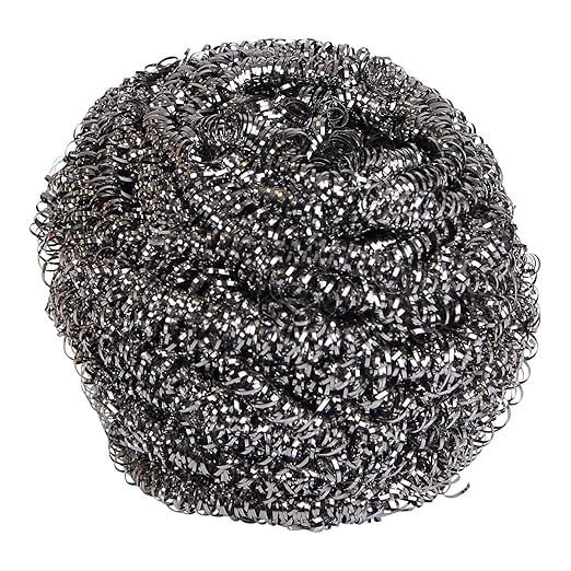 Boardwalk Stainless Steel Scrubber, Large Size, 2.5 x 2.75, Steel Gray, 12/Carton
