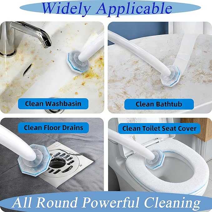 60 Count Toilet Wand Refills Fits Clorox Wand, 3X Cleaning Exclusive Upgrade Formula Disposable Toilet Bowl Wand Refills, No Falling Apart, Fits Most Brand Toilet Brushes Cleaning Systeam