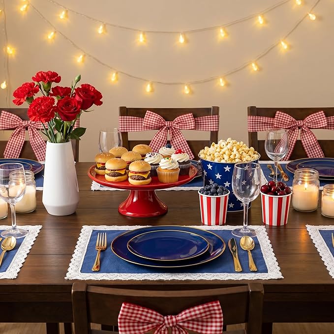 WDF 150pcs Blue plastic Plates - Navy Blue Plates Disposable - 25guest Disposable Dinnerware Sets for Party/Wedding/Birthday