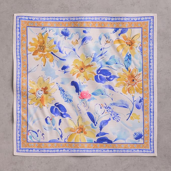 Maison d' Hermine 100% Cotton Cloth Napkins Set of 4 Everyday Reusable Square Napkins Cloth Washable Dinner Party Wedding Restaurant Hotel Kitchen Spring Summer (Girassol, 20" x 20")