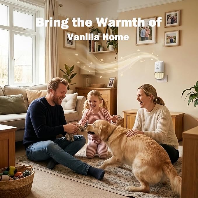 Plug In Air Freshener Refills for Home, Vanilla Scent, 6 Count, 3.96 Fl.Oz, Wall Plug In Refills,Scented Refill for Home, Bathroom, Bedroom, Compatible with Air Wick & Glade, Not for Glade Plus