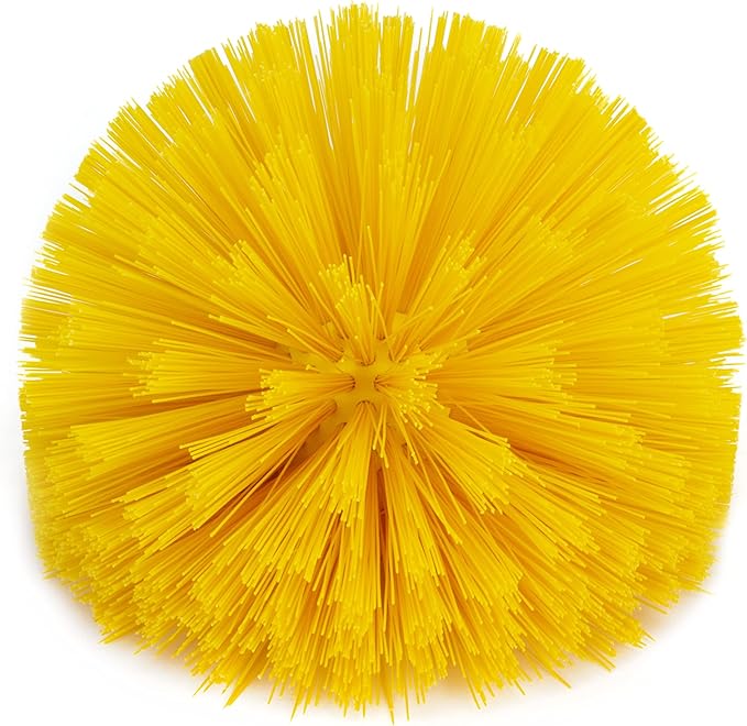 SPARTA Industrial Tank Brush Head Pipe Brush Head, Drain Brush with 3/4" Thread Hole (Handle Not Included) for Commercial Use, Plastic, 5.9 Inches, Yellow