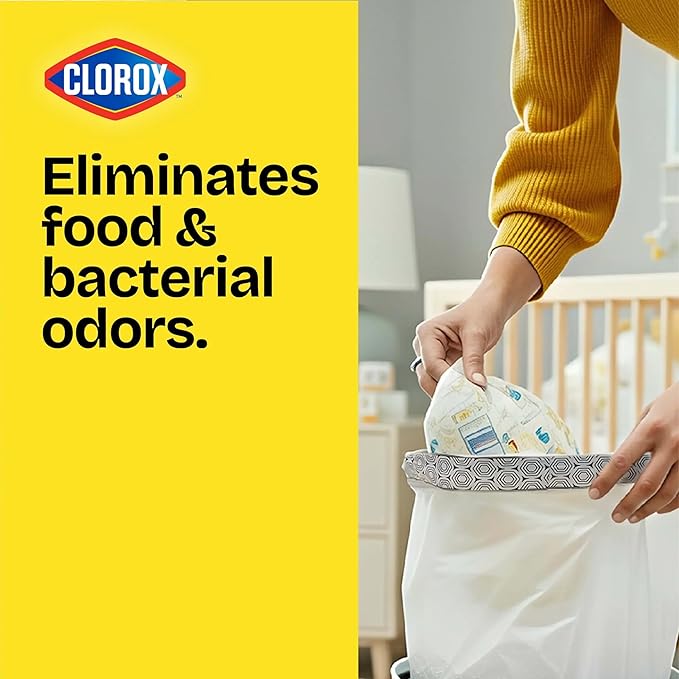 Glad Medium Trash Bags, 8 Gallon, Lemon Fresh Bleach Garbage Bags, Resists Bacterial Odors with Drawstring, 26 Count