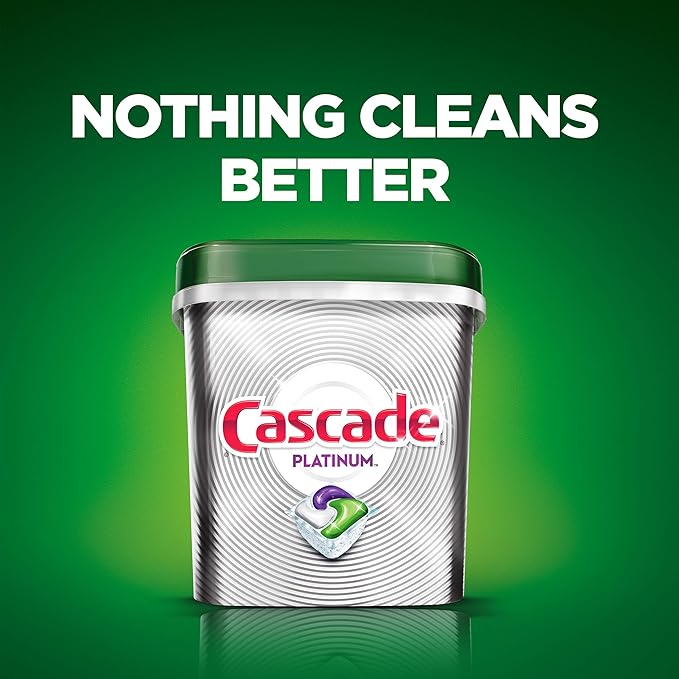Cascade Platinum Dishwasher Pods, ActionPacs + Oxi, Dishwasher Detergent, Fresh Scent, 44 Count