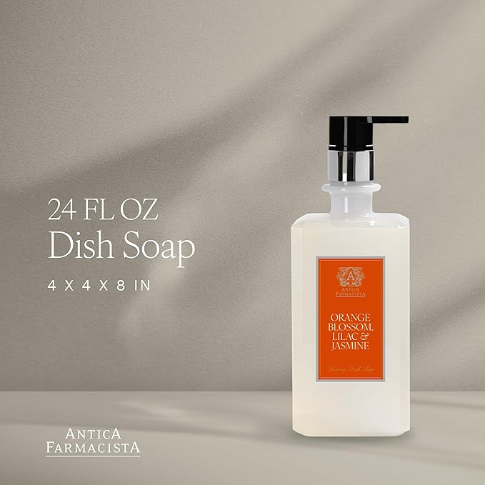 Antica Farmacista Dish Soap - Premium Quality Dishwashing Soap - Luxurious Home Essentials - Housewarming Gift - Orange Blosson, Lilac & Jasmine, 24 fl oz
